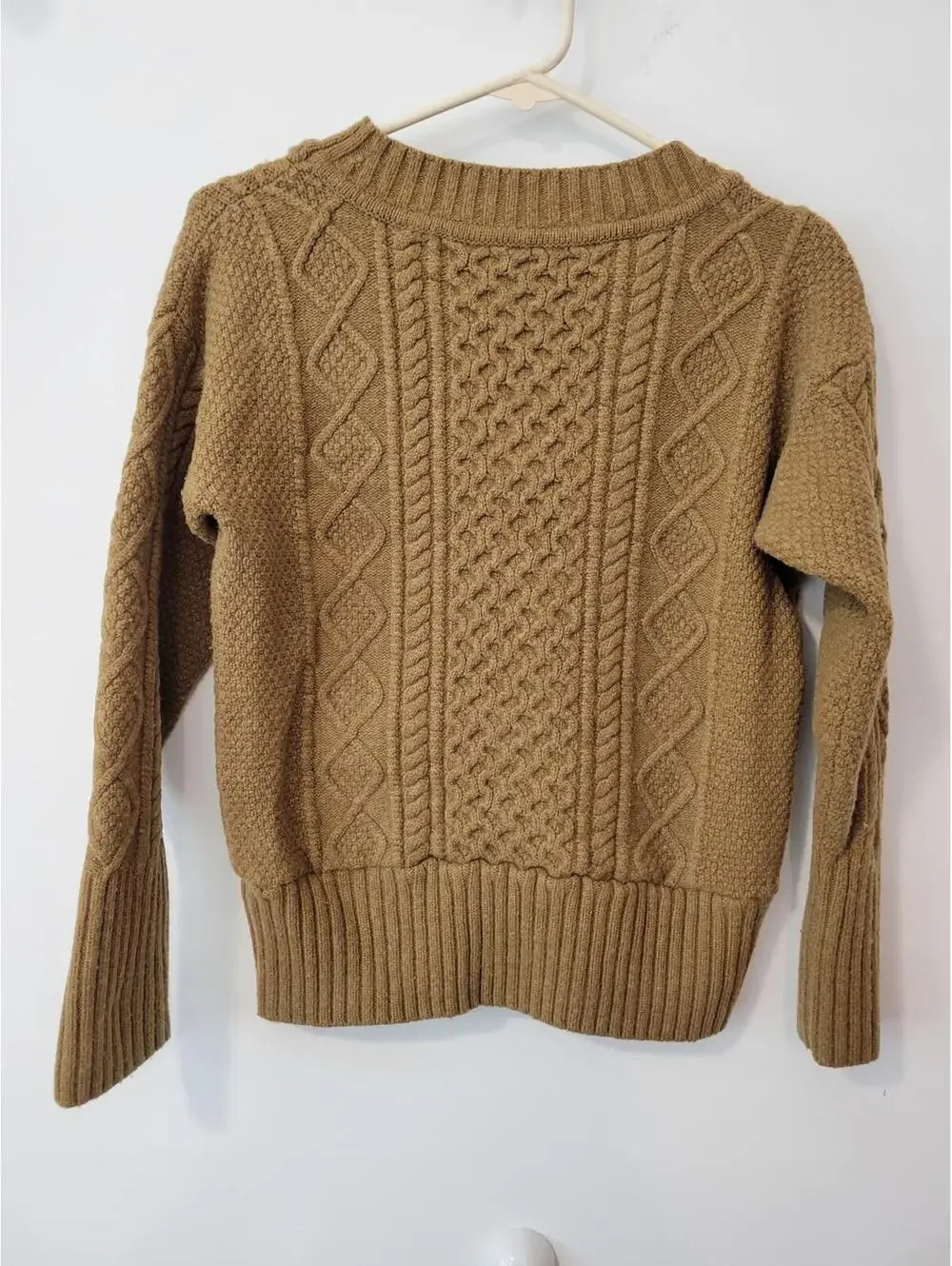 J. Crew Medium Brown Cable Knit Crew Neck Sweater